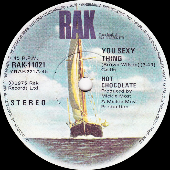 You Sexy Thing A Warm Smile By Hot Chocolate Single RAK RAK
