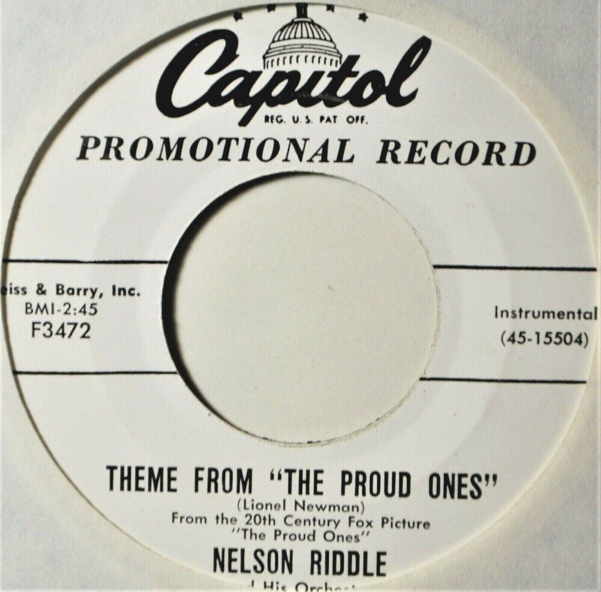 Theme from "The Proud Ones" by Nelson Riddle and His Orchestra (Single ...