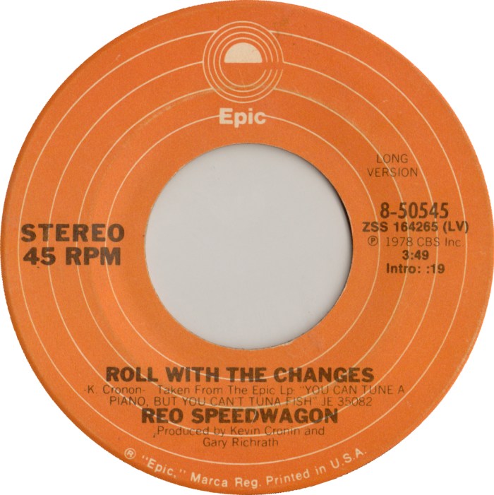 Roll With the Changes / The Unidentified Flying Tuna Trot by REO ...