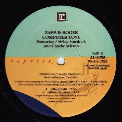 Computer Love by Zapp & Roger (Single, Synth Funk): Reviews