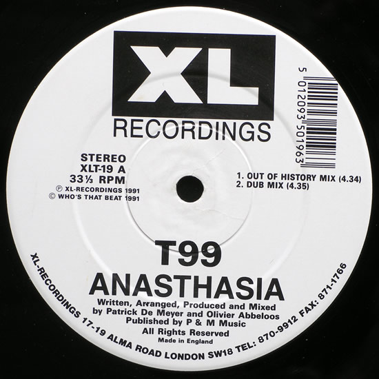 Anasthasia by T99 (Single, Belgian Techno): Reviews, Ratings
