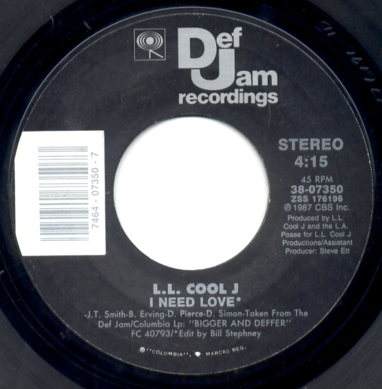 LL Cool J I Need Love Bad Def Jam HIPHOP