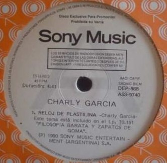 Reloj de plastilina Solo un poquito no mas by Charly Garcia Single Sony DEP 868 Reviews Ratings Credits Song list Rate Your Music