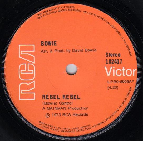 Rebel Rebel / Queen Bitch by Bowie (Single; RCA Victor; 102417 ...