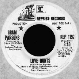 Love Hurts / In My Hour of Darkness by Gram Parsons (Single, Country ...