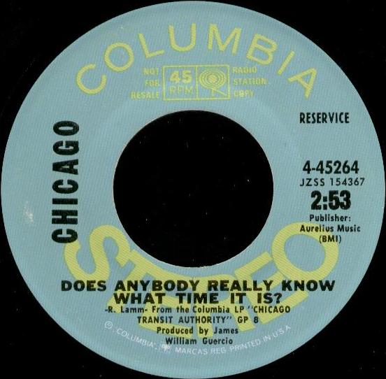 Does Anybody Really Know What Time It Is? by Chicago (Single; Columbia;  4-45264): Reviews, Ratings, Credits, Song list - Rate Your Music