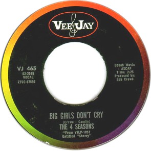 Big Girls Don't Cry / Connie-O by The 4 Seasons (Single, Doo-Wop): Reviews,  Ratings, Credits, Song list - Rate Your Music