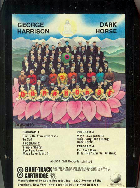 Dark Horse by George Harrison (Album; Apple; 8XW-3418