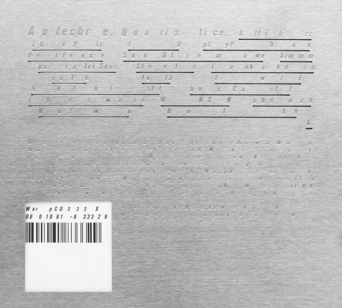 Quaristice by Autechre (Album; Warp; WarpCD333X) Reviews, Ratings