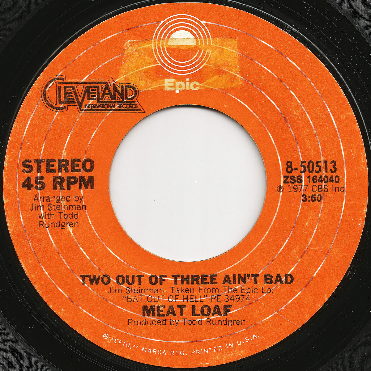 Two Out of Three Ain't Bad / For Crying Out Loud by Meat Loaf (Single