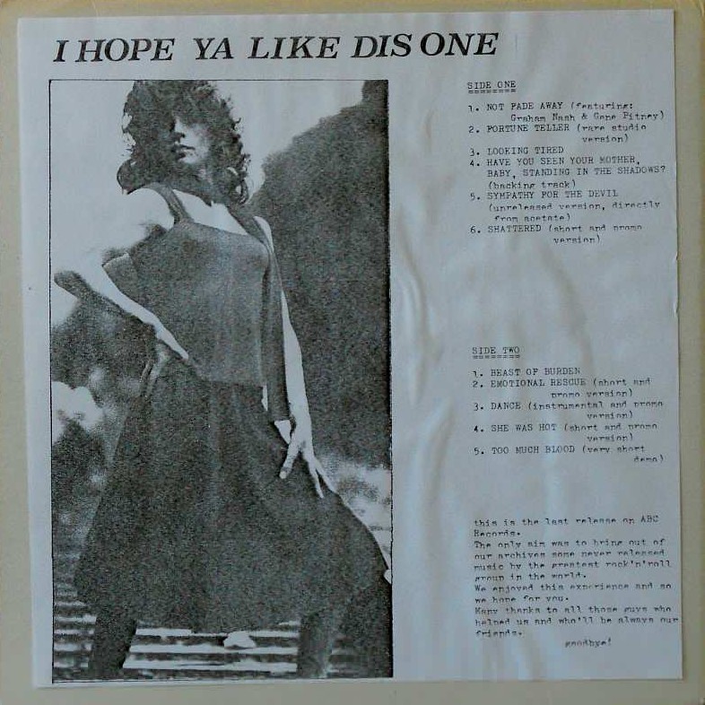 I Hope Ya Like Dis One by The Rolling Stones (Bootleg; n/a): Reviews ...