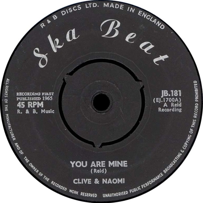 You Are Mine / Open the Door by Clive & Naomi (Single; Ska Beat 