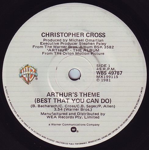 Arthur's Theme (Best That You Can Do) / Minstrel Gigolo by Christopher ...