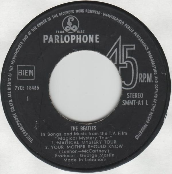 Magical Mystery Tour by The Beatles (EP; Parlophone; SMMT A1-B1