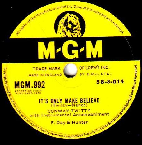 It's Only Make Believe / I'll Try by Conway Twitty (Single; MGM; MGM