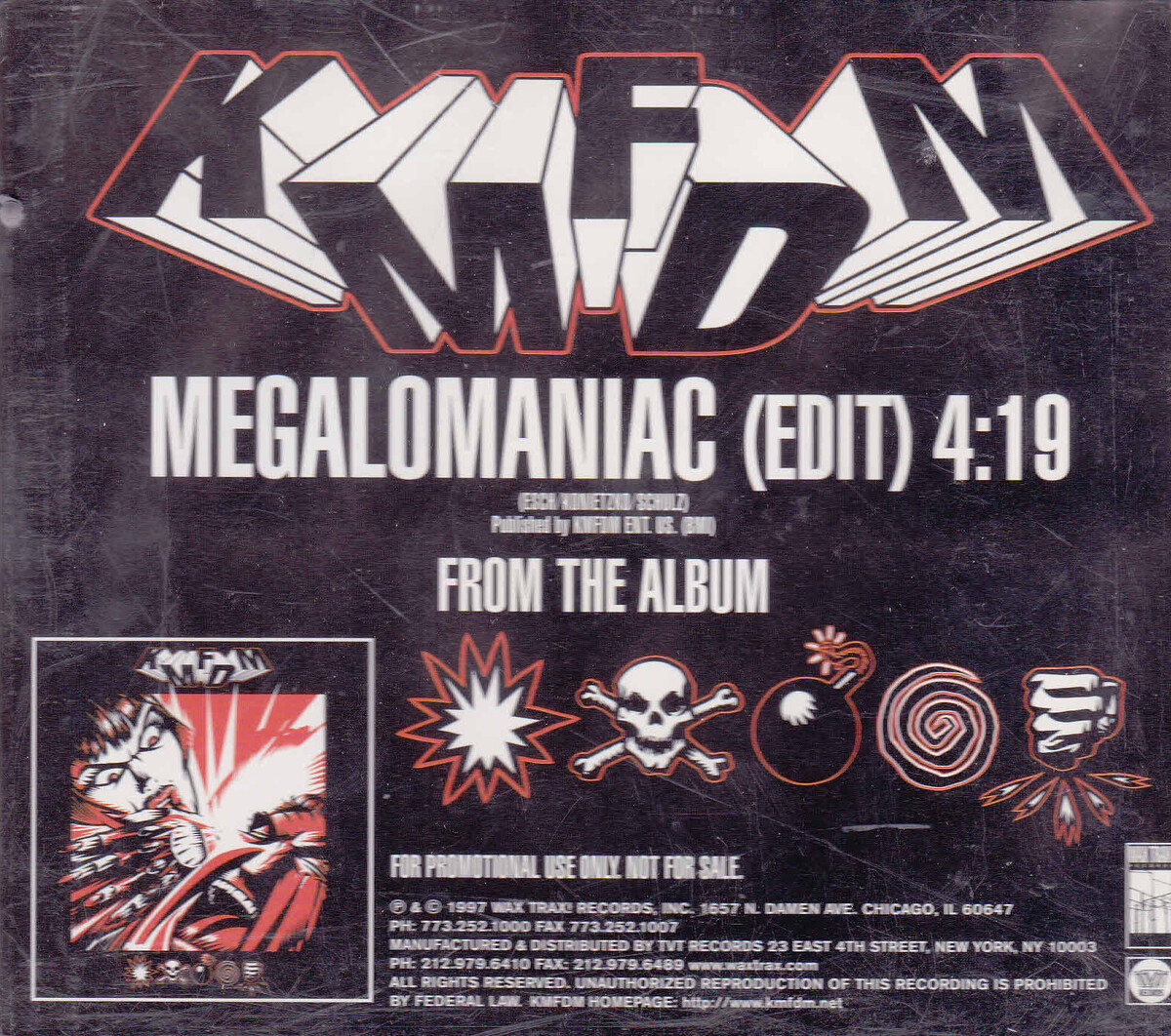 Megalomaniac by KMFDM (Single; Wax Trax!; TVT 8751-2P): Reviews