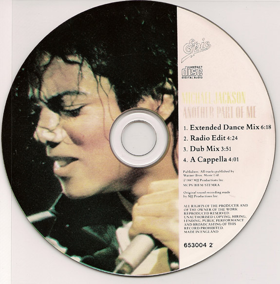 マイケル ジャクソン Another Part Of ME 8cm CD 1 Michael Jackson- Another Part Of Me - Limited Edition Picture Disc