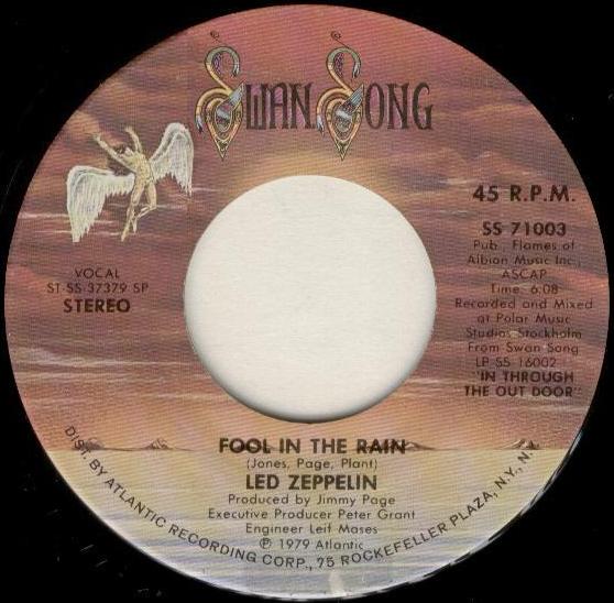 Fool in the Rain / Hot Dog by Led Zeppelin (Single, Pop Rock