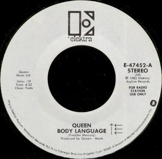Body Language by Queen (Single; Elektra; E-47452): Reviews