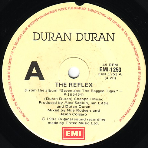 The Reflex / New Religion by Duran Duran (Single; EMI; EMI-1253