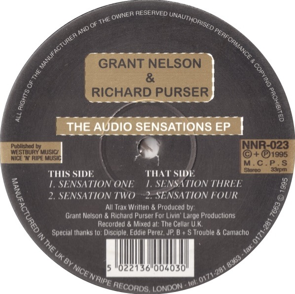 The Audio Sensations EP by Grant Nelson & Richard Purser (EP; Nice 'n ...