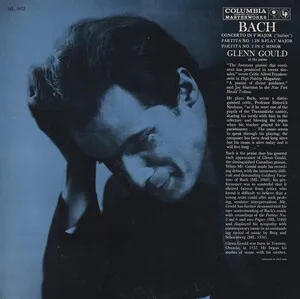 Concerto in F major ("Italian"); Partita No. 1 in B-flat major; Partita No. 2 in C minor by Johann Sebastian Bach / Glenn Gould album cover