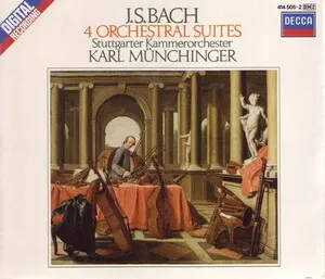 4 Orchestral Suites by Johann Sebastian Bach / Stuttgarter Kammerorchester / Karl Münchinger album cover