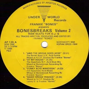 Bonesbreaks Volume 2: Raw Beats for D.J.'s by Frankie "Bones" album cover