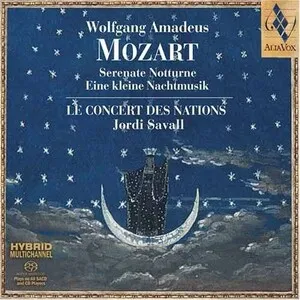 Serenate notturne; Eine kleine Nachtmusik by Wolfgang Amadeus Mozart / Le Concert des Nations / Jordi Savall album cover