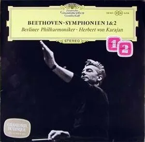 Symphonien 1 & 2 by Ludwig van Beethoven / Berliner Philharmoniker / Herbert von Karajan album cover