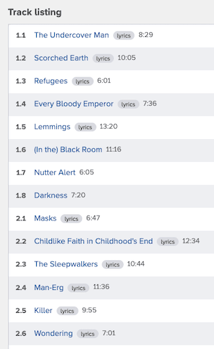 Standards for track listings - Rate Your Music