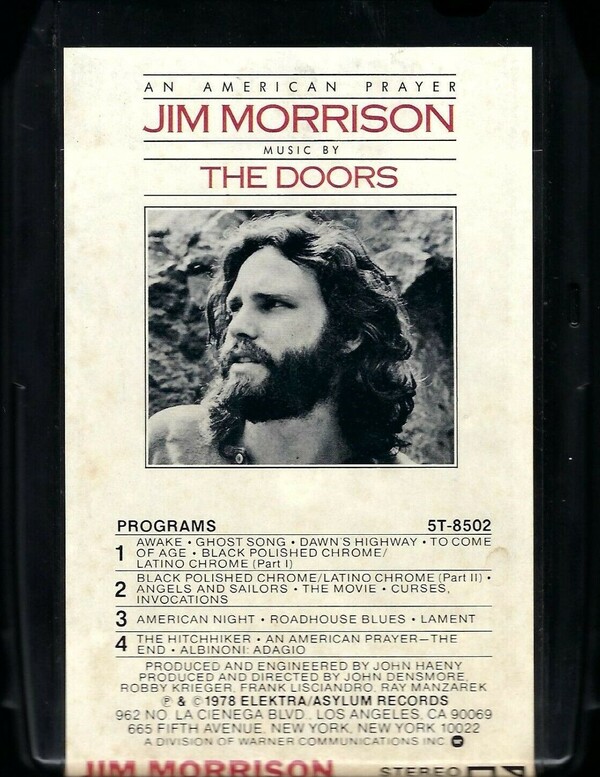 An American Prayer by Jim Morrison (Album; Elektra; 5T-8502