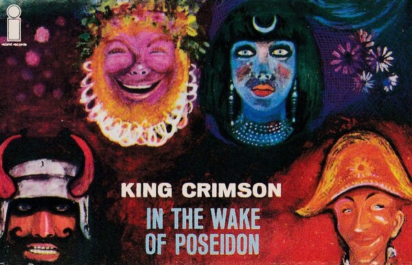 UK初期 キングクリムゾン ポセイドンのめざめ ピンクIラベル テクスチャジャケ In KING CRIMSON☆In The Wake Of Poseidon UK Pink Island i logo