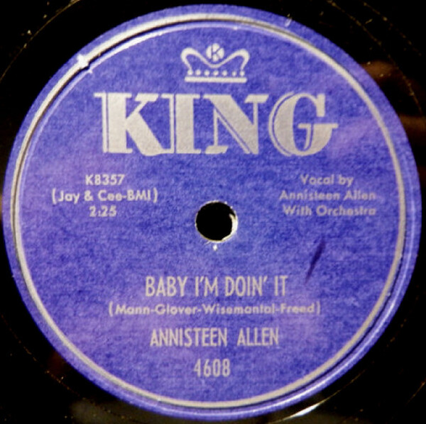 Baby I'm Doin' It! / Yes I Know by Annisteen Allen (Single, Rhythm &  Blues): Reviews, Ratings, Credits, Song list - Rate Your Music