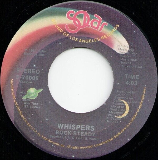 Rock Steady / Are You Going My Way by The Whispers (Single, Synth