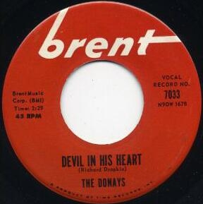 米7” Donays Bad Boy / Devil In His Heart 7033 BRENT /00080 Review for Devil in His Heart / Bad Boy - The Donays by