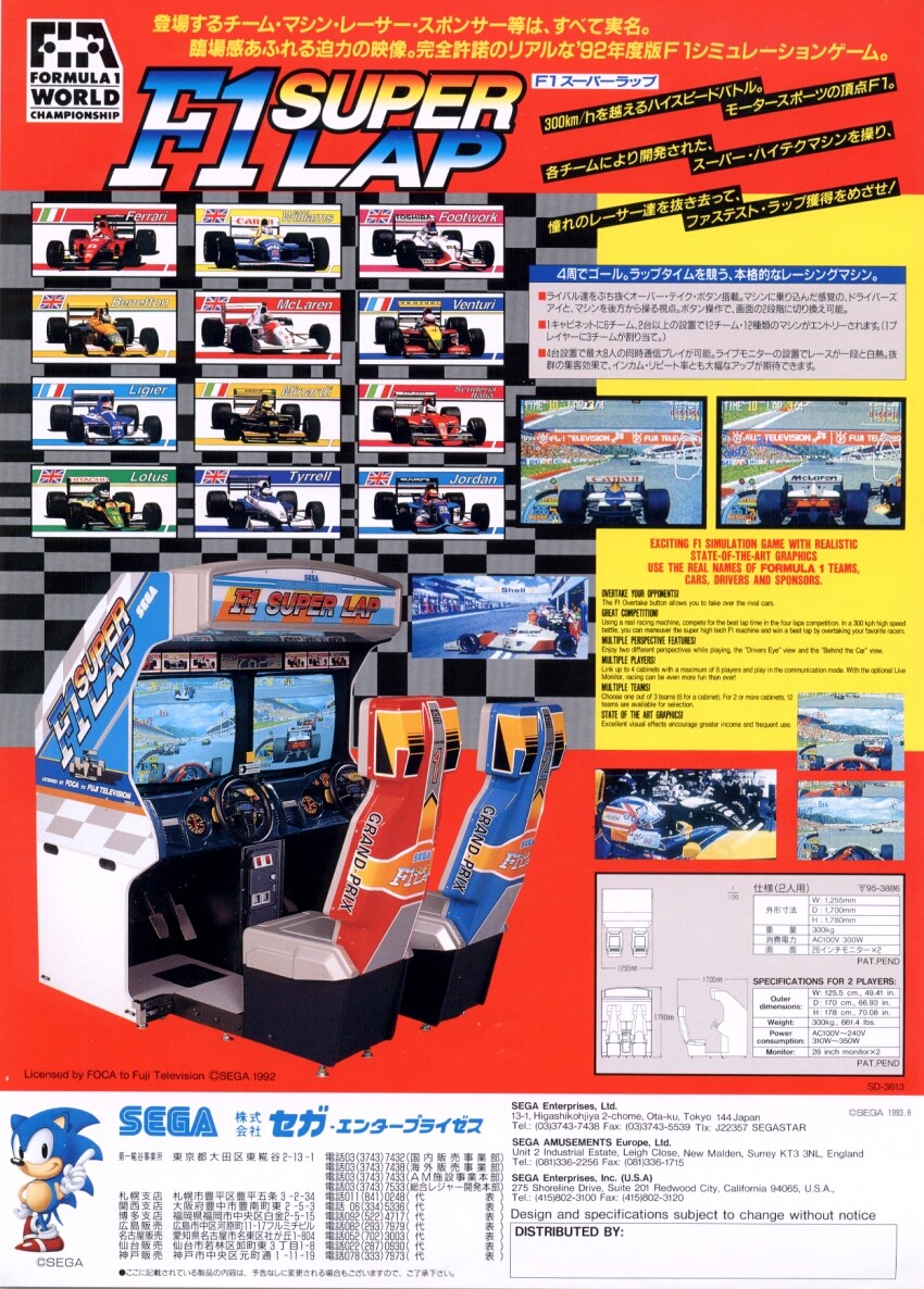な*り様 SUPER　LAP F1 Super Lap (video game, Arcade, 1993) reviews & ratings