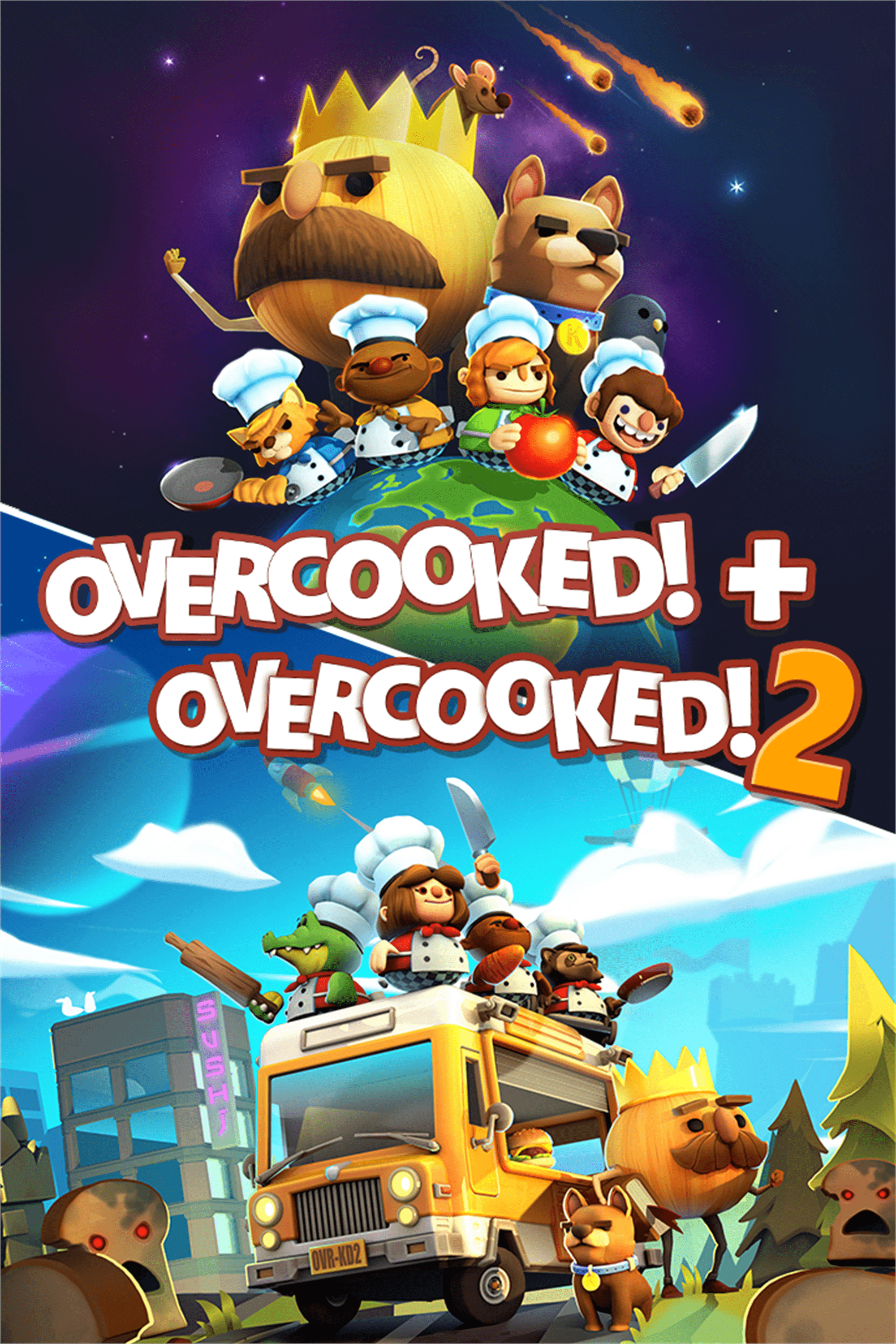 Overcooked! + Overcooked! 2 (video game, comedy, action puzzle