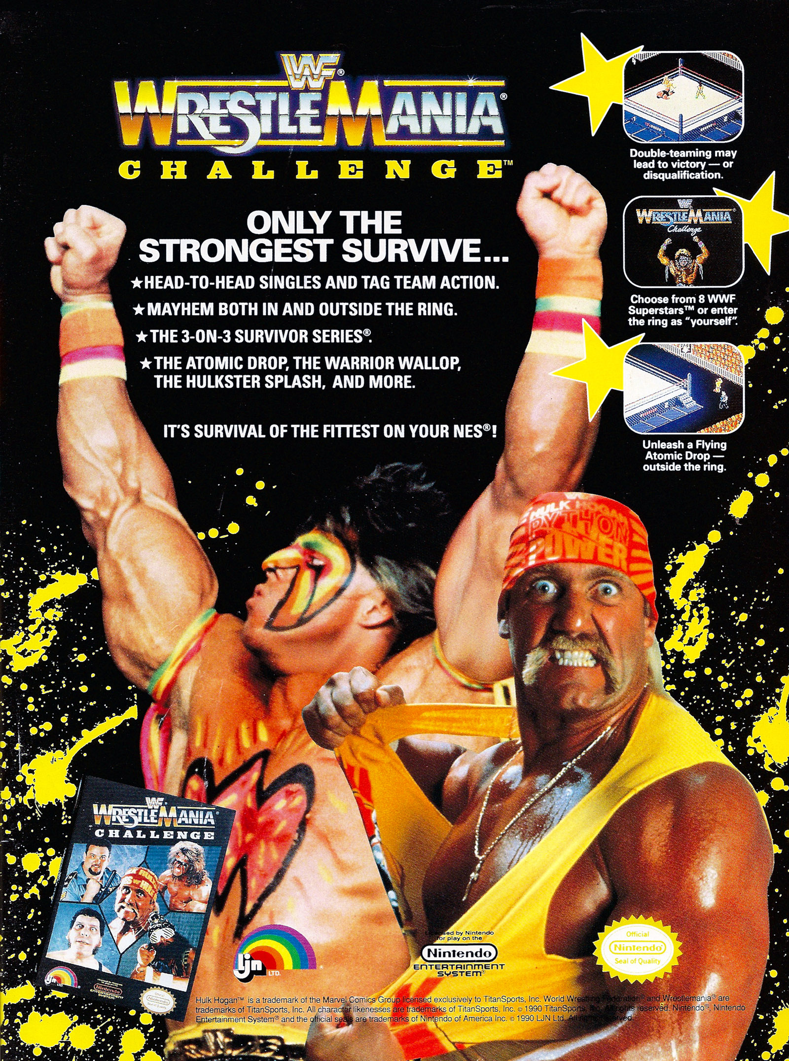 Jeu Vidéo Wrestlemania Pour Nintendo NES - Version PAL, Bon état, Boîte Et Instructions Incluses