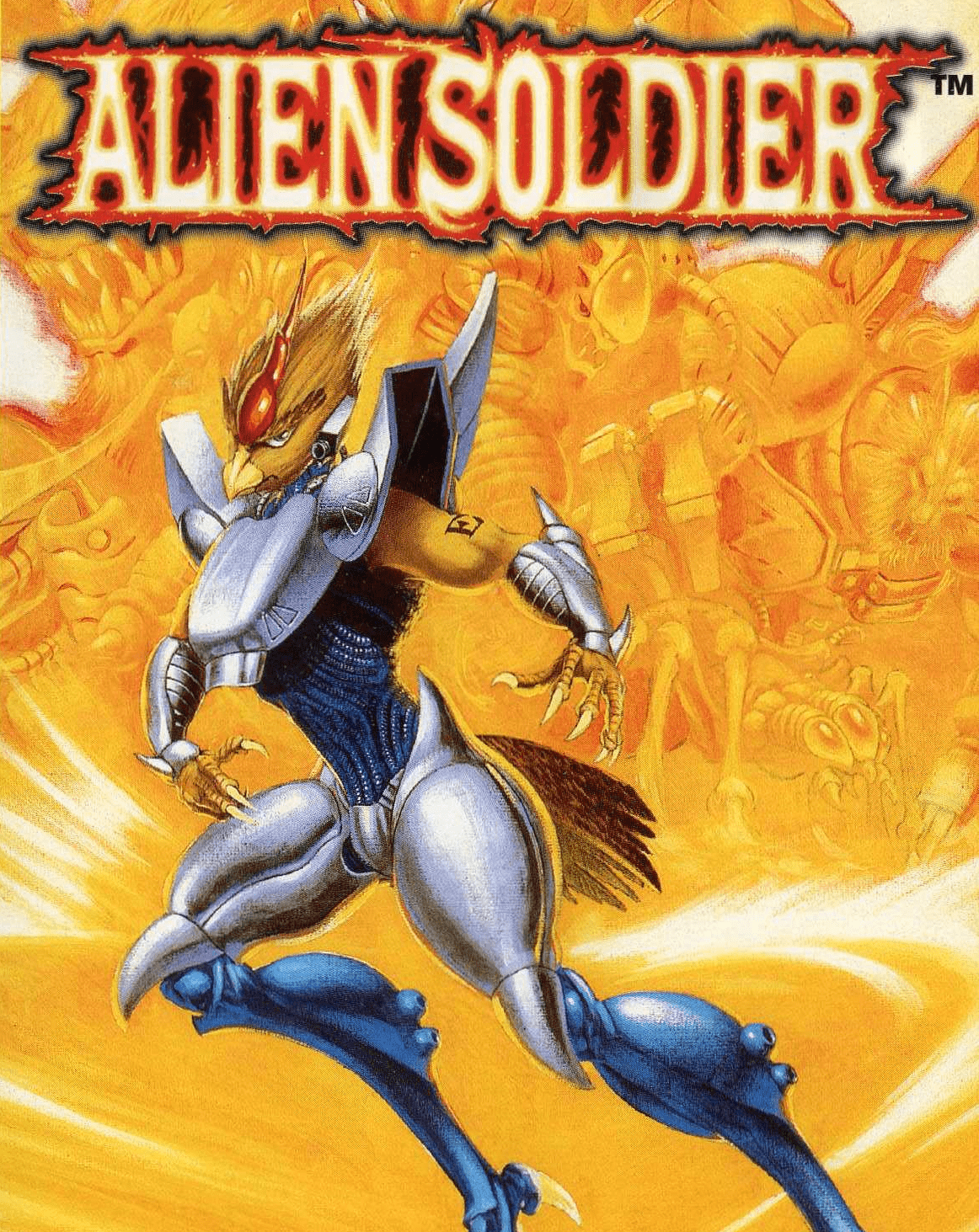 Alien Soldier (video game, run and gun, alien, boss fight, side