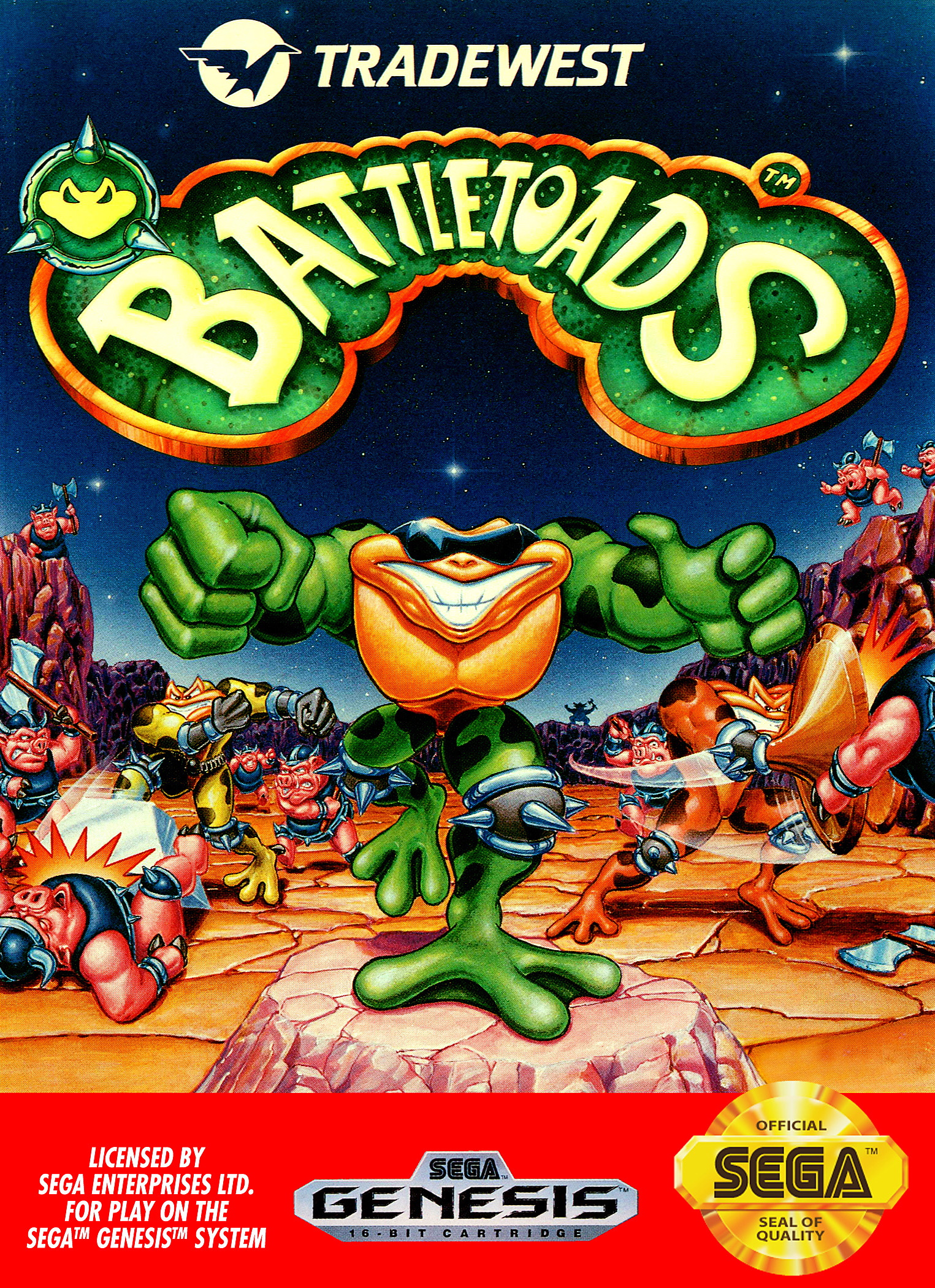 Battletoads (video game, belt scroller, science fiction, anthro