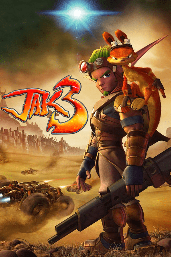 Jak 3 (video game, action-adventure, third-person shooter, 3D