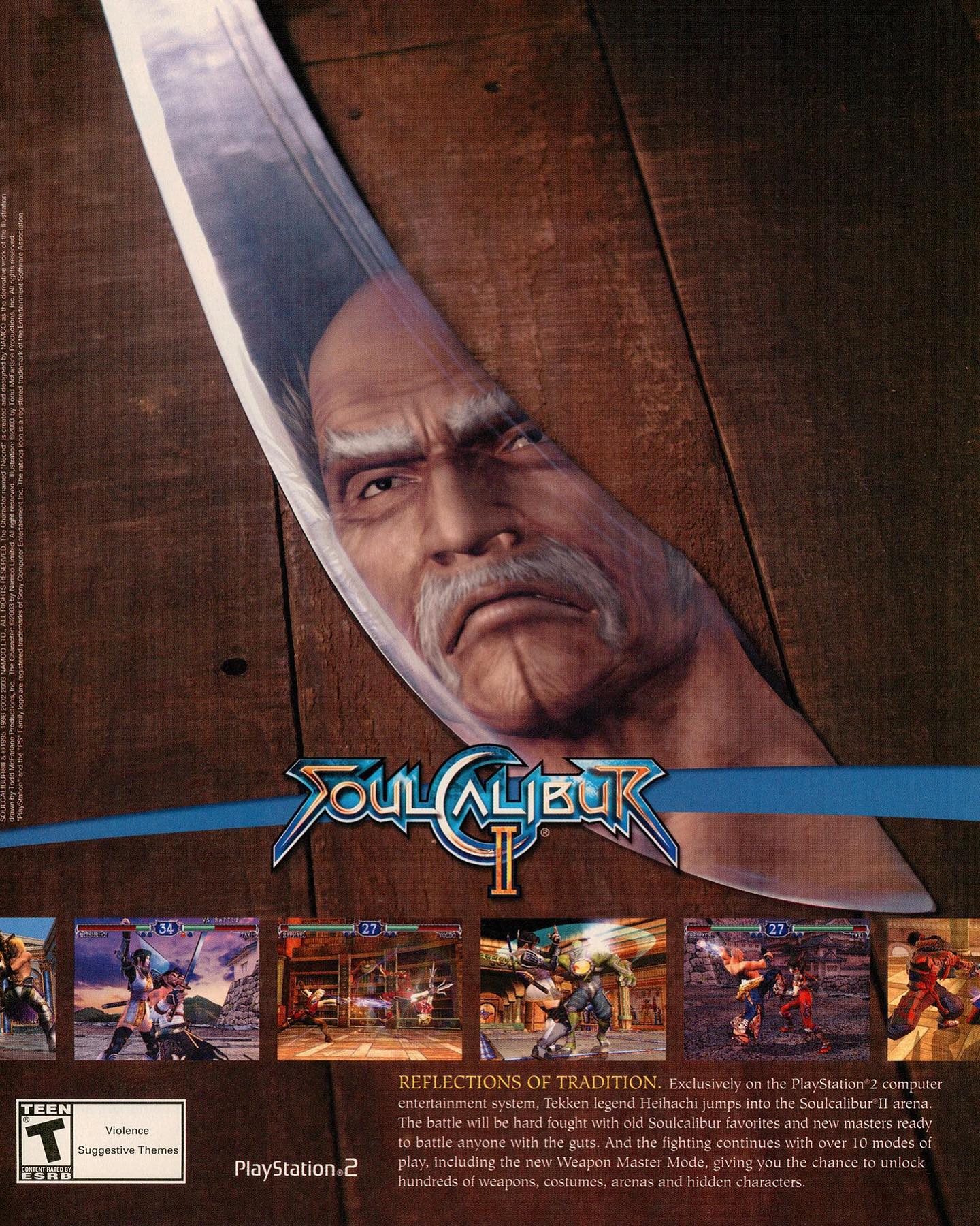 SoulCalibur II (video game, 3D fighting, fantasy, side view
