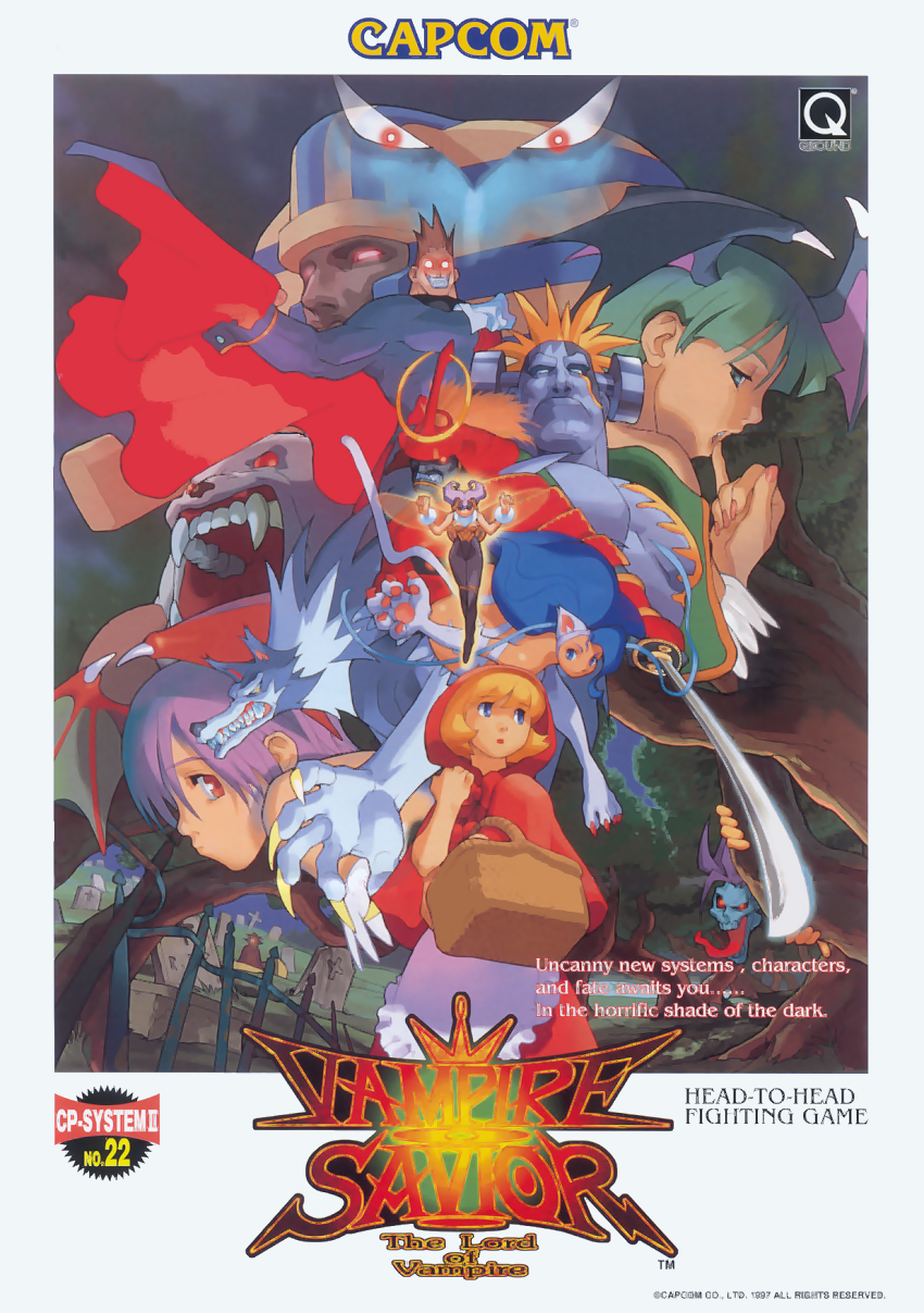 VAMPIRE SAVIOR No.023 アナカリス&キュービィ ラミカ Vampire Savior: The Lord of Vampire (video game, Arcade, 1997
