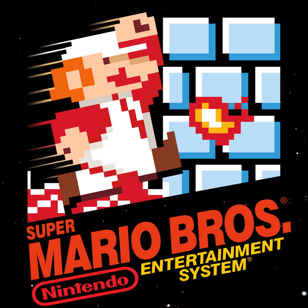 Super Mario Bros. (video game, 2D platformer, fantasy, side