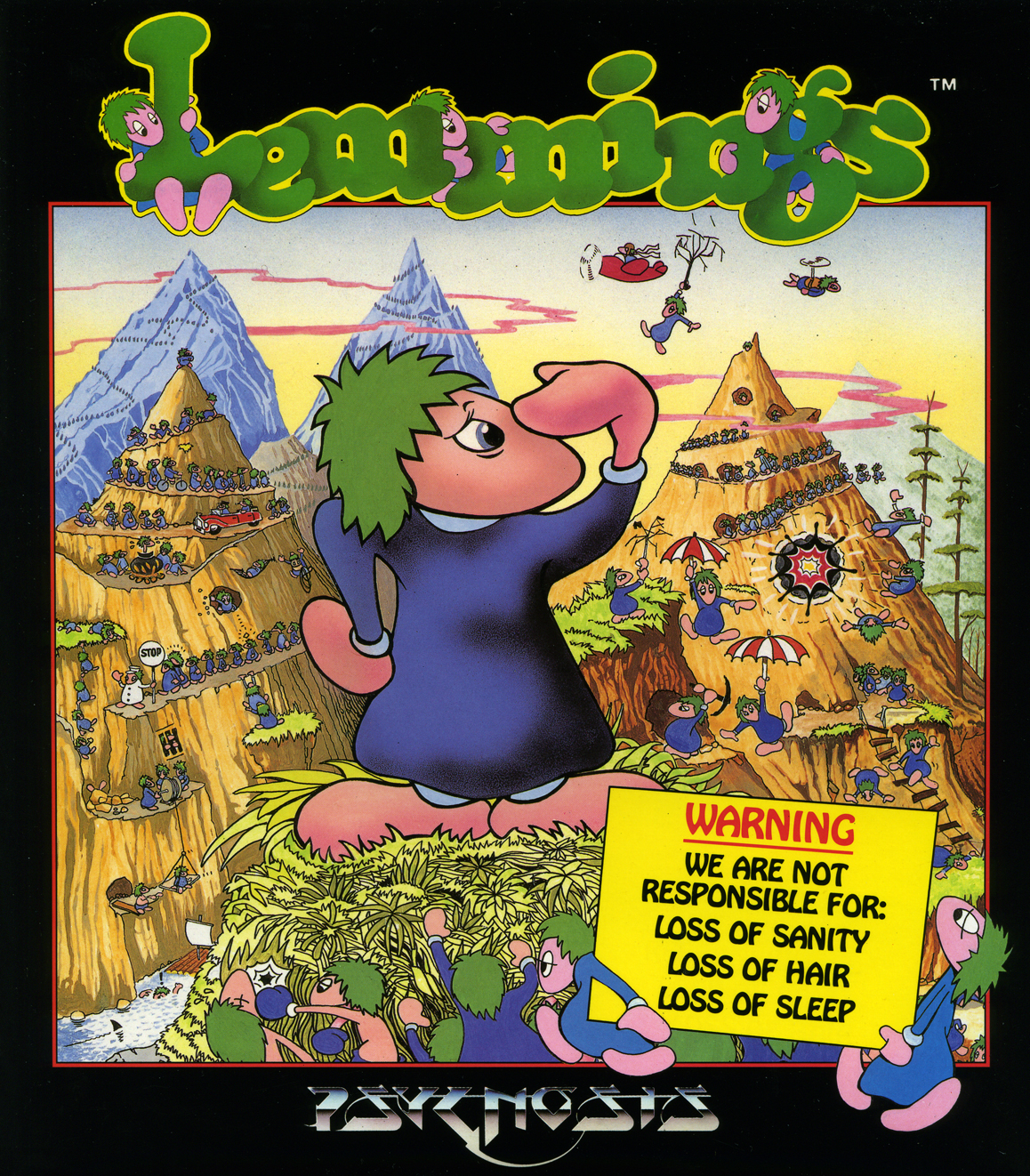 Lemmings (video game, logic puzzle, action puzzle, side view