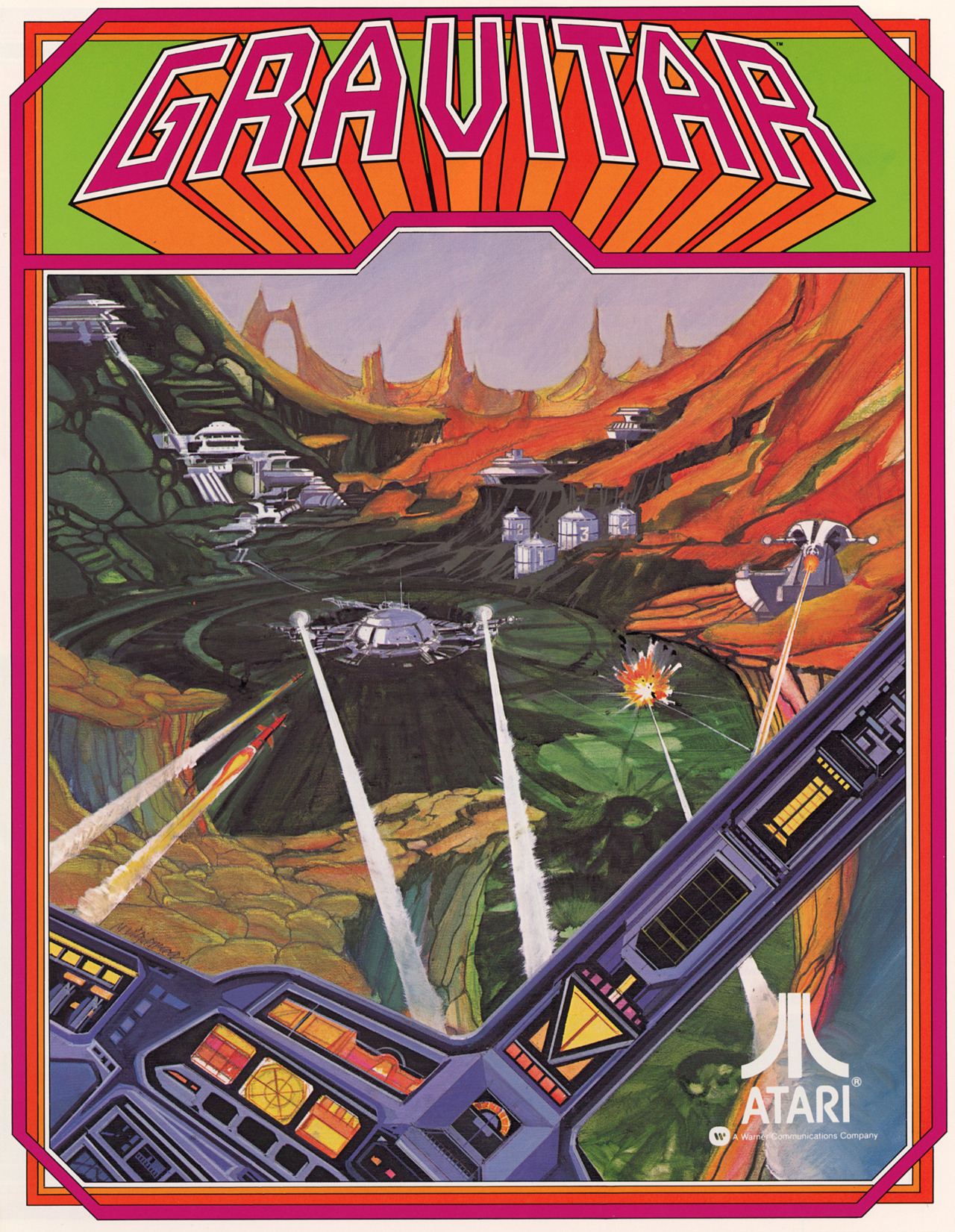 Gravitar (video game, multidirectional shooter, space, science fiction ...