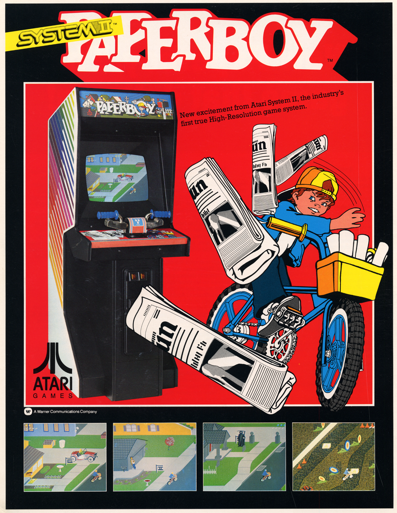 Paperboy (video game, arcade, action, isometric, pixel art