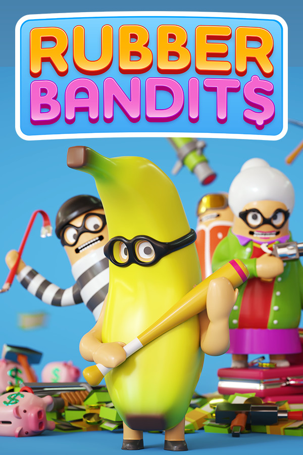 Rubber Bandits (video game, arena fighting, party, isometric, crime