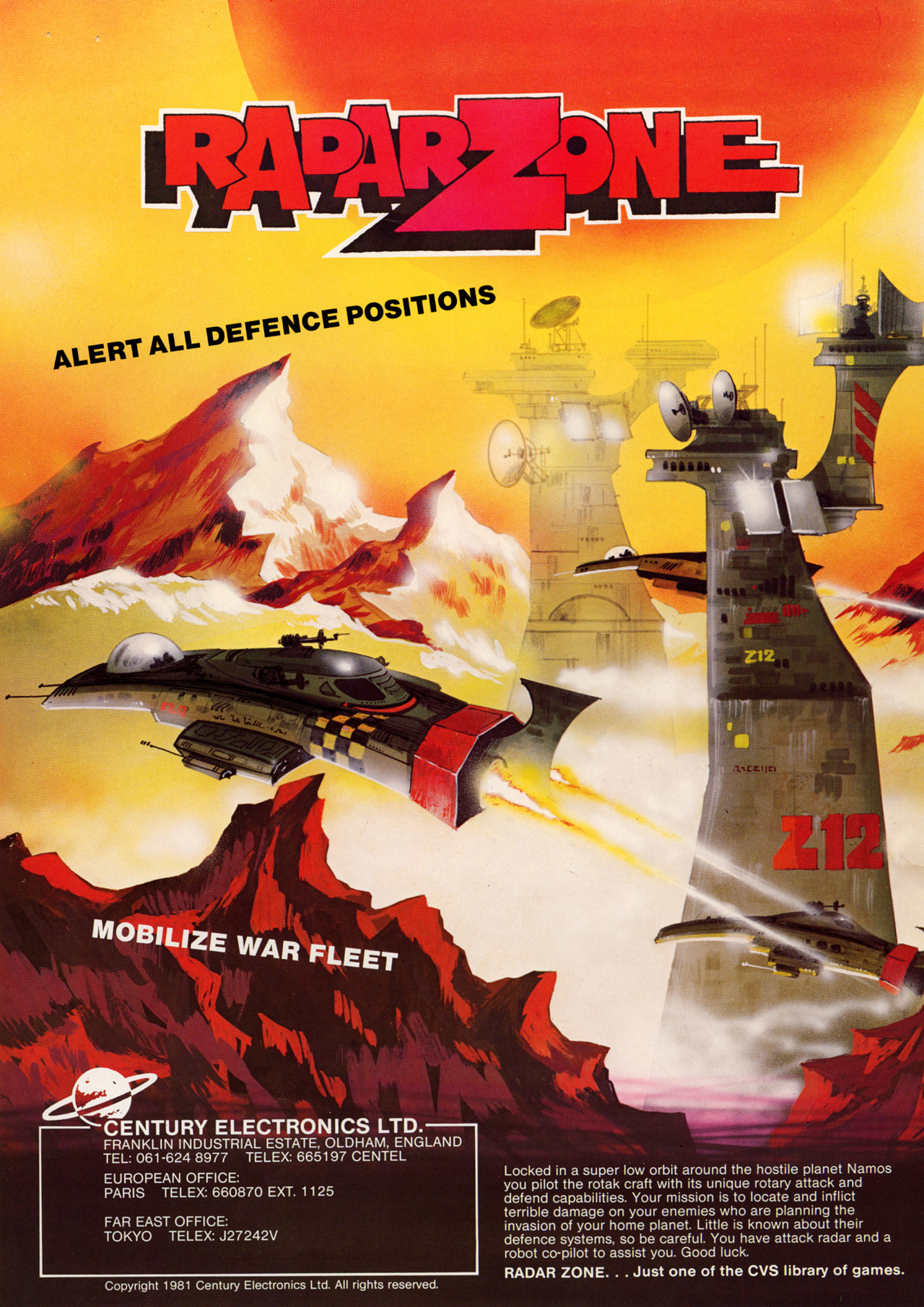 Radar Zone (video game, Arcade, 1982) reviews & ratings - Glitchwave ...